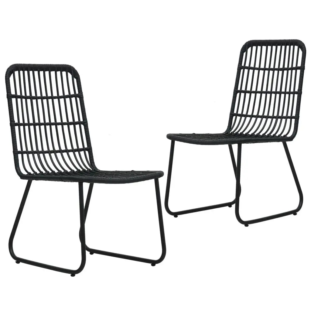 Patio Chairs 2 pcs Poly Rattan Black at Set Shop and Smile