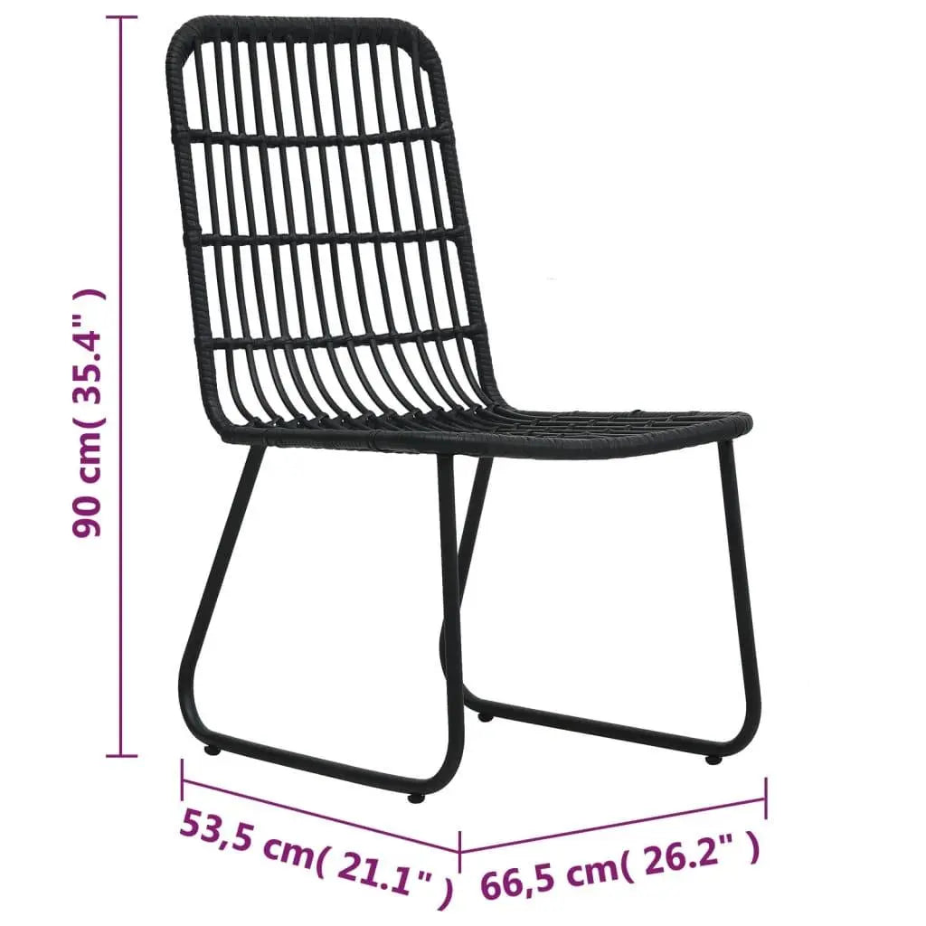 Patio Chairs 2 pcs Poly Rattan Black at Set Shop and Smile