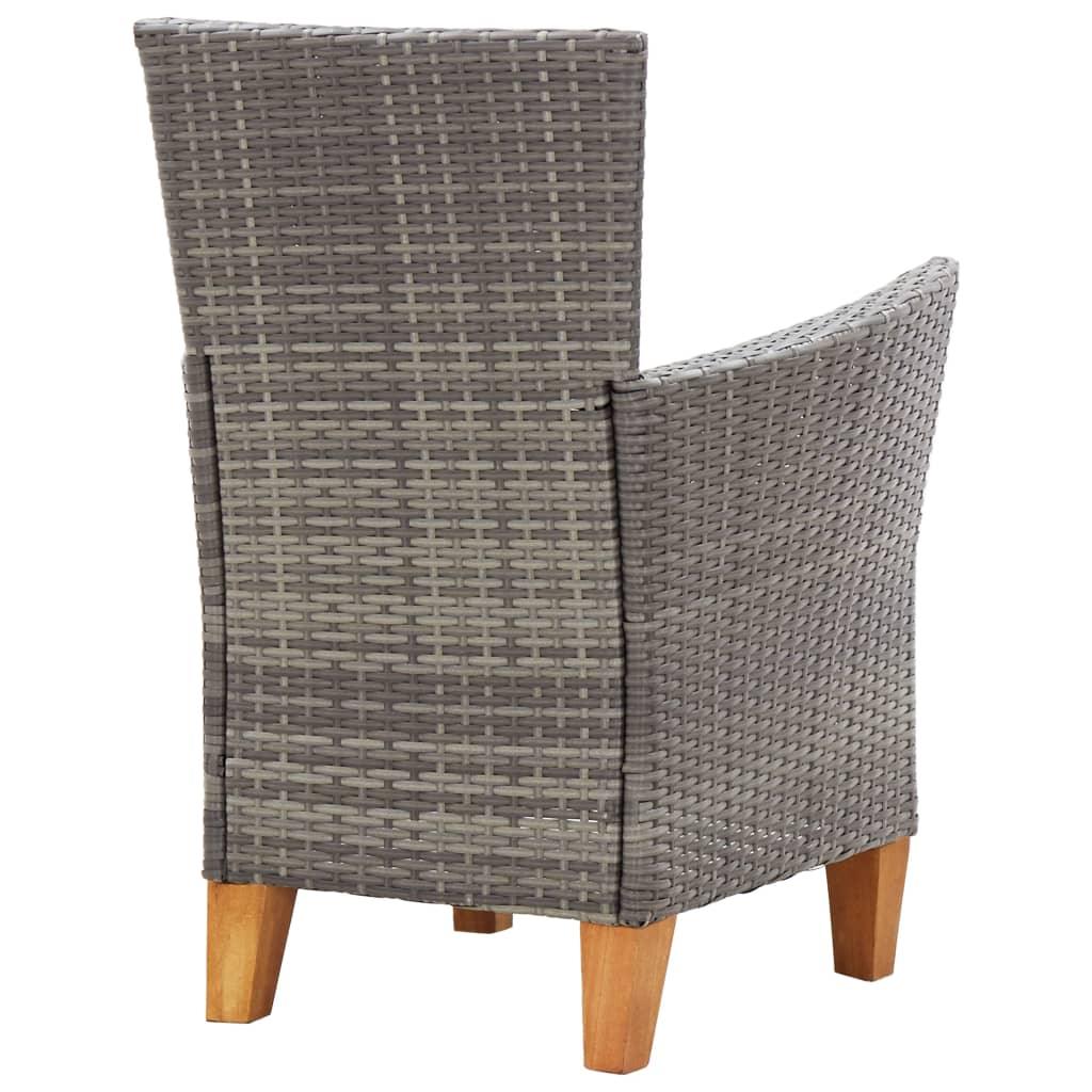 Patio Chairs 2 pcs with Cushions Poly Rattan Gray at Set Shop and Smile