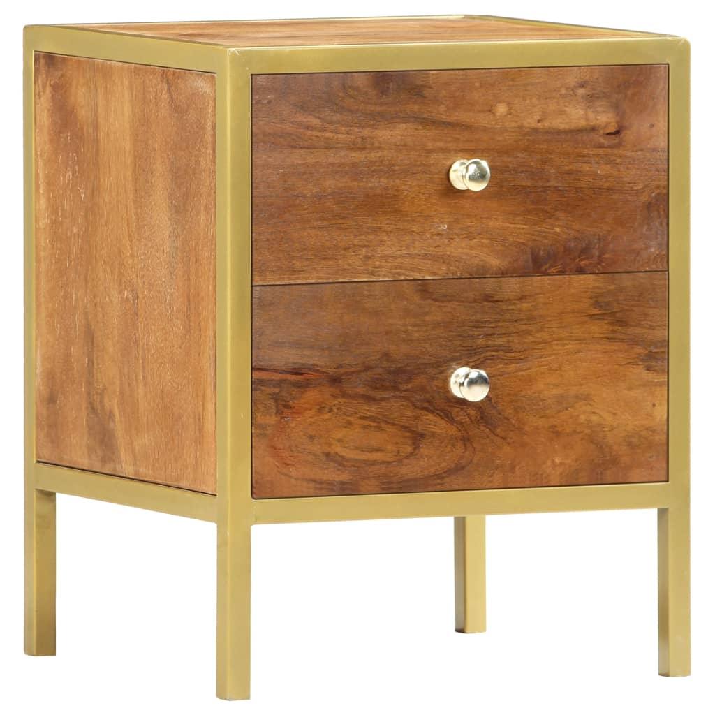 Bedside Cabinet 15.7"x13.8"x19.7" Solid Mango Wood at Set Shop and Smile