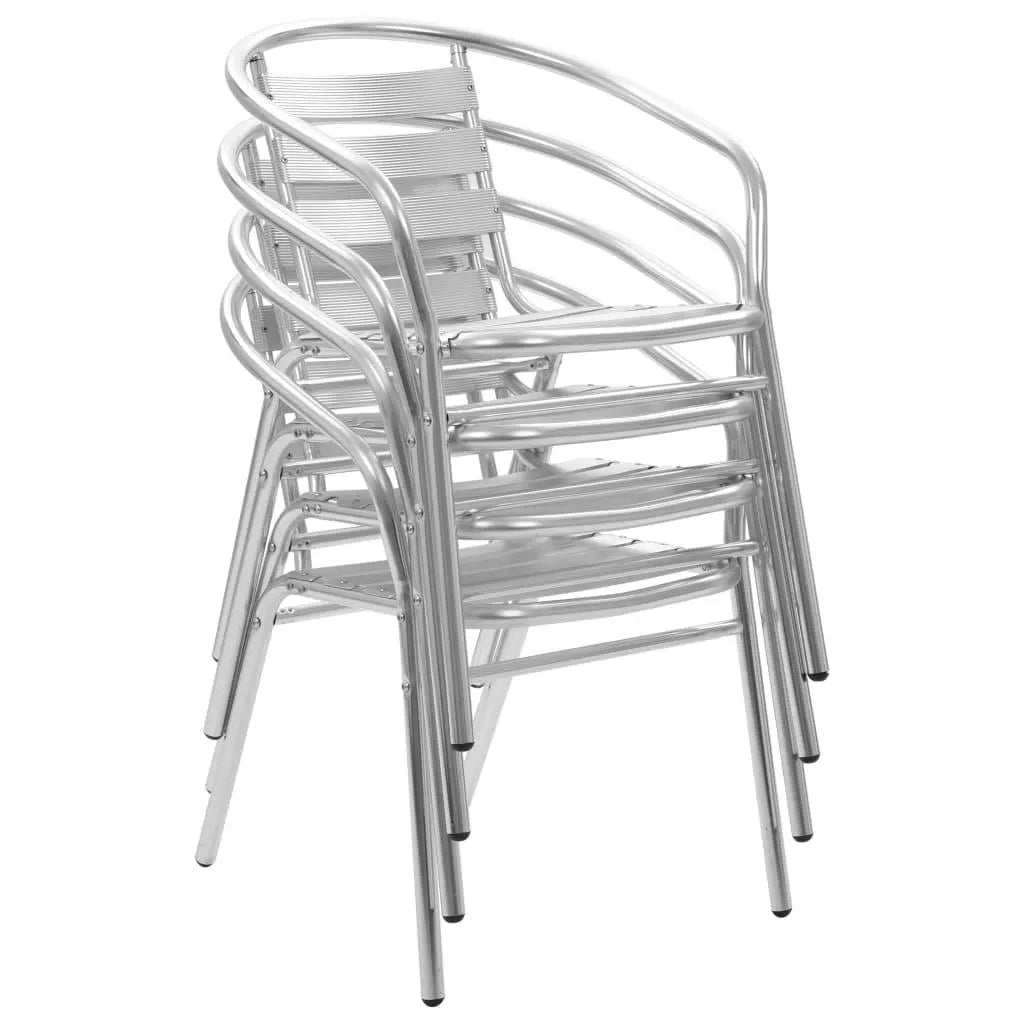 Stackable Patio Chairs 4 pcs Aluminum at Set Shop and Smile