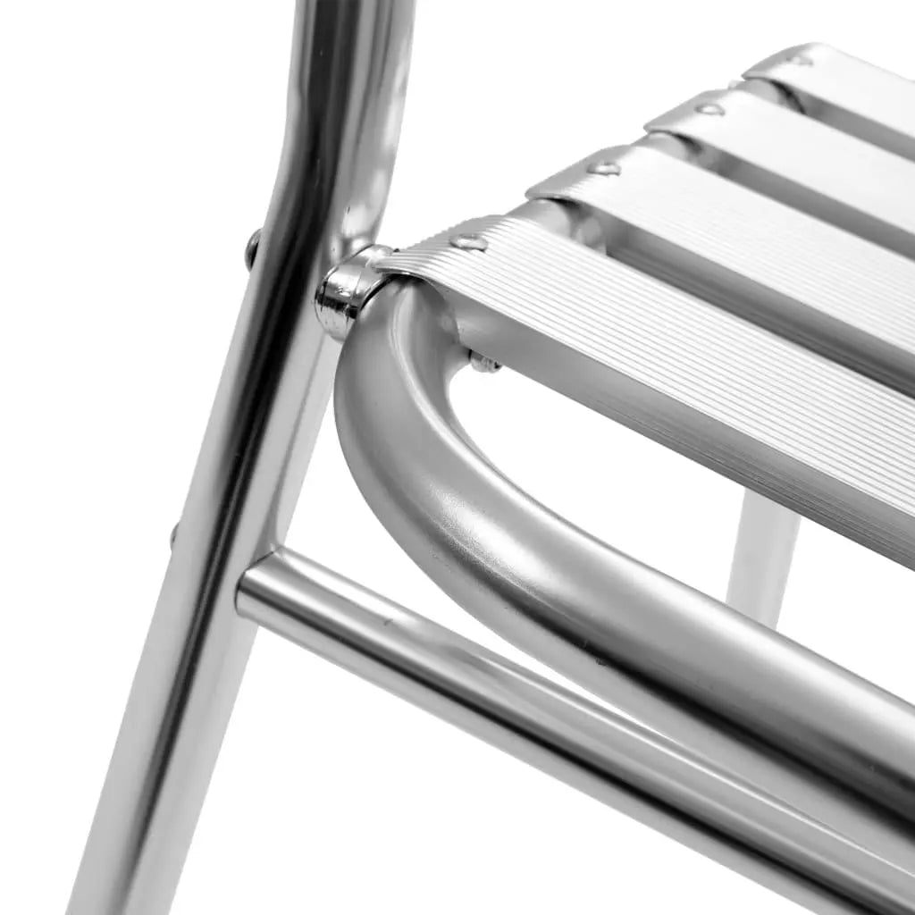 5 Piece Patio Dining Set Aluminum Silver at Set Shop and Smile