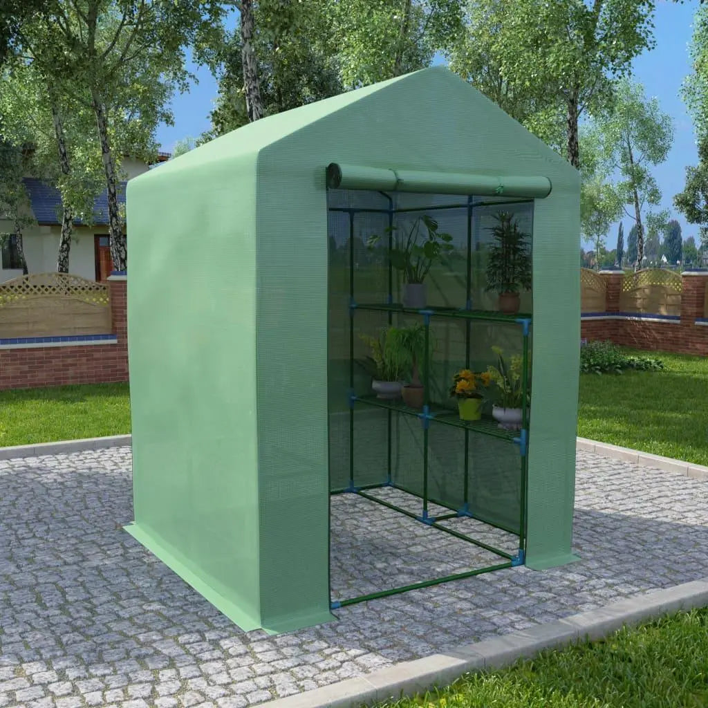 Greenhouse with Shelves Steel 56.3"x56.3"x76.8" at Set Shop and Smile