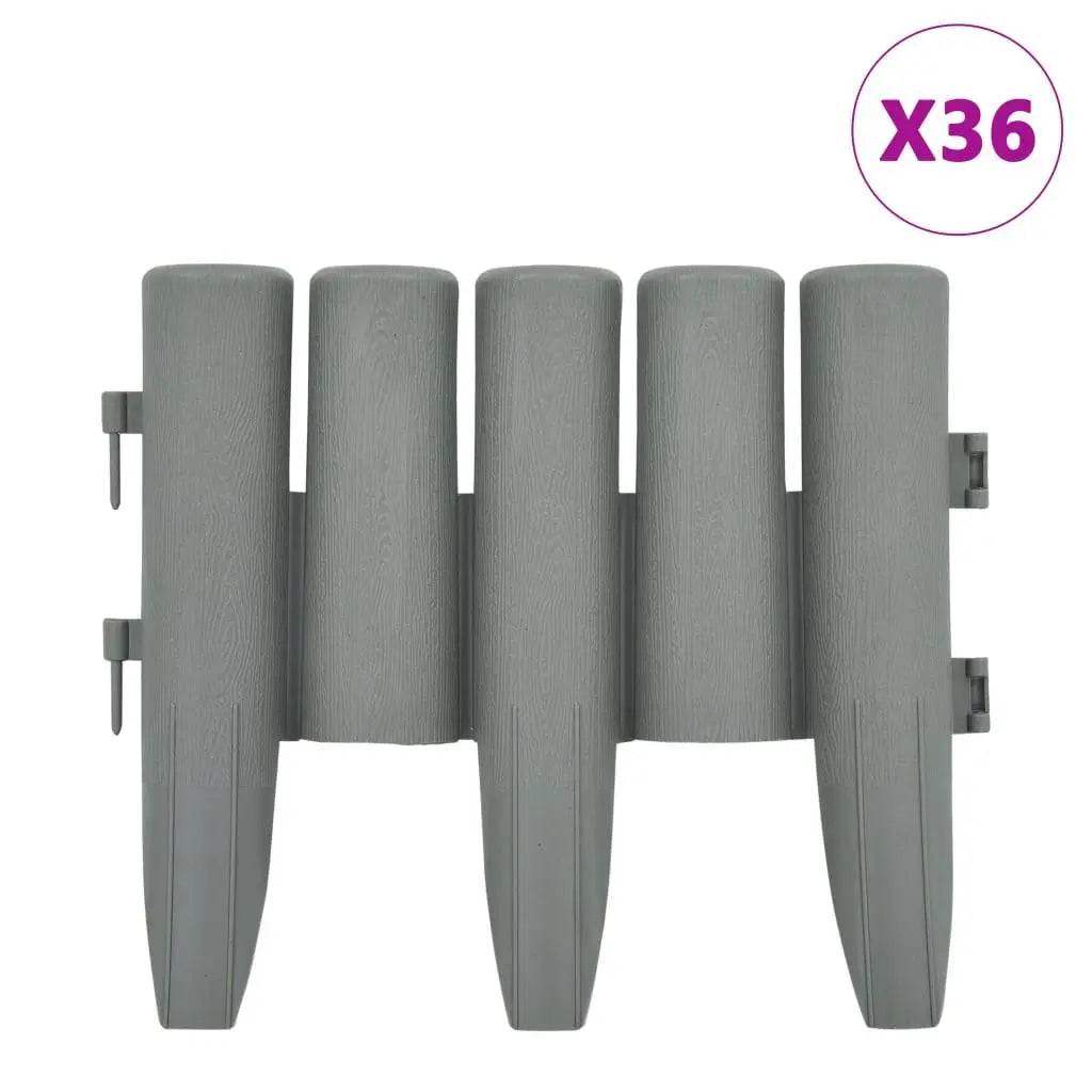 Lawn Edgings 36 pcs Gray 393.7" PP at Set Shop and Smile