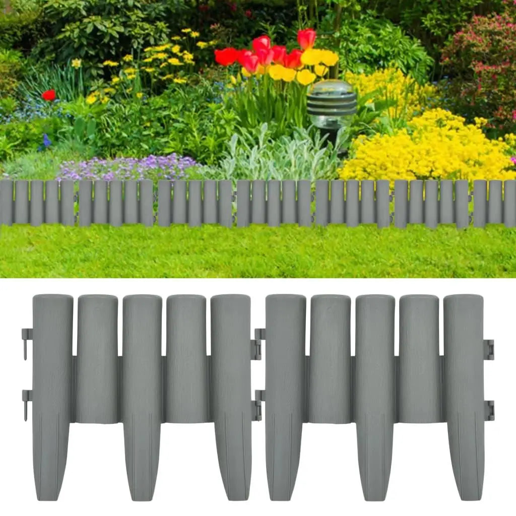 Lawn Edgings 36 pcs Gray 393.7" PP at Set Shop and Smile