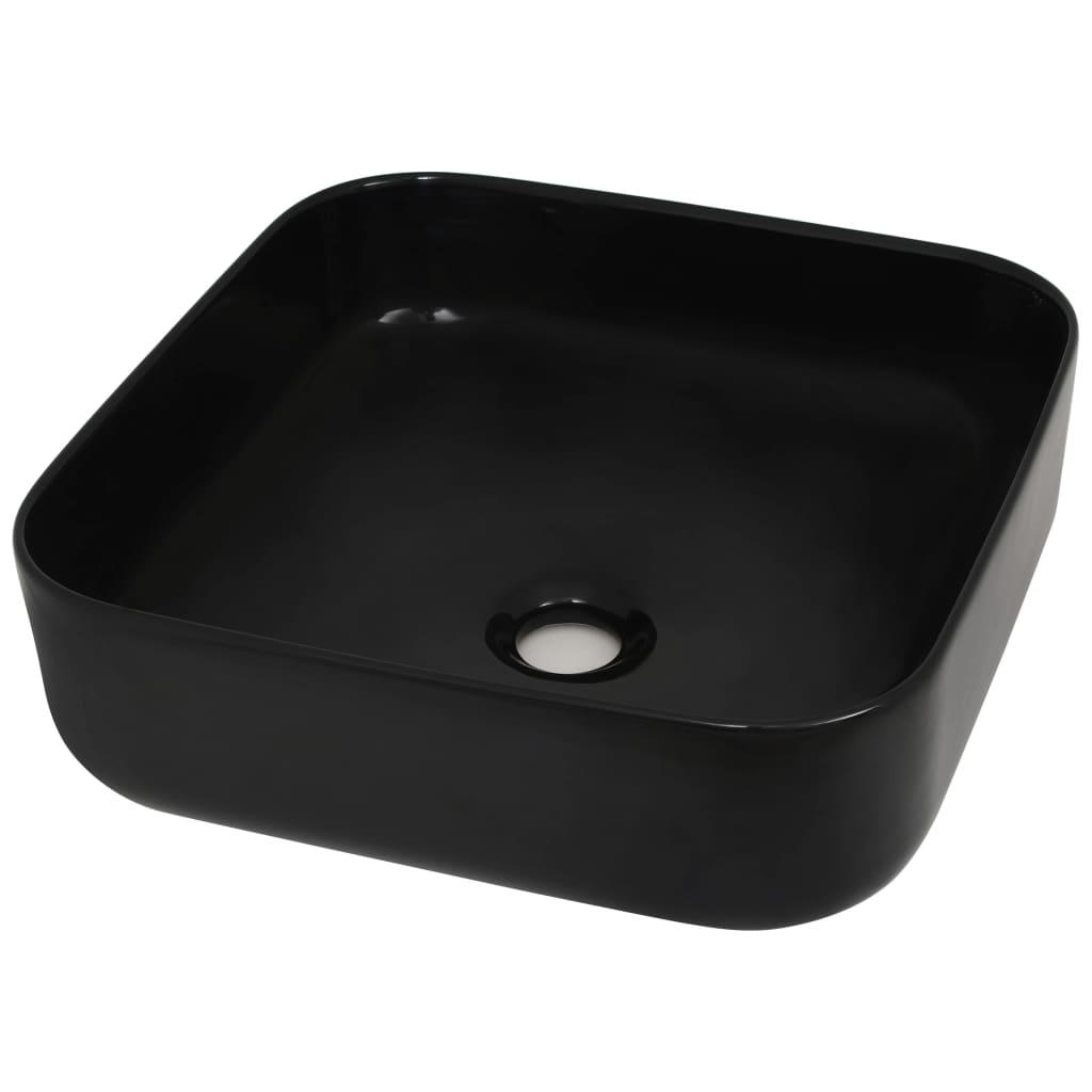 Basin Ceramic Square Black 15"x15"x5.3" at Set Shop and Smile