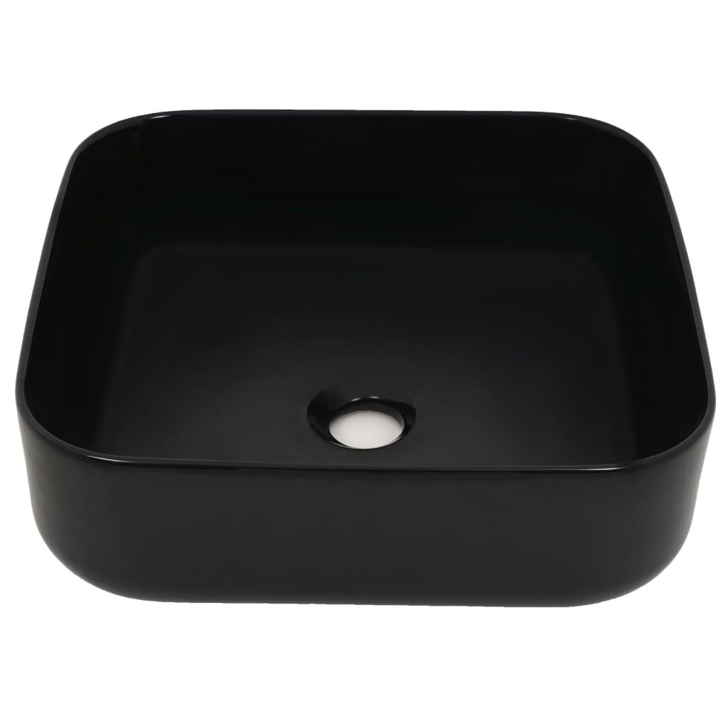 Basin Ceramic Square Black 15"x15"x5.3" at Set Shop and Smile