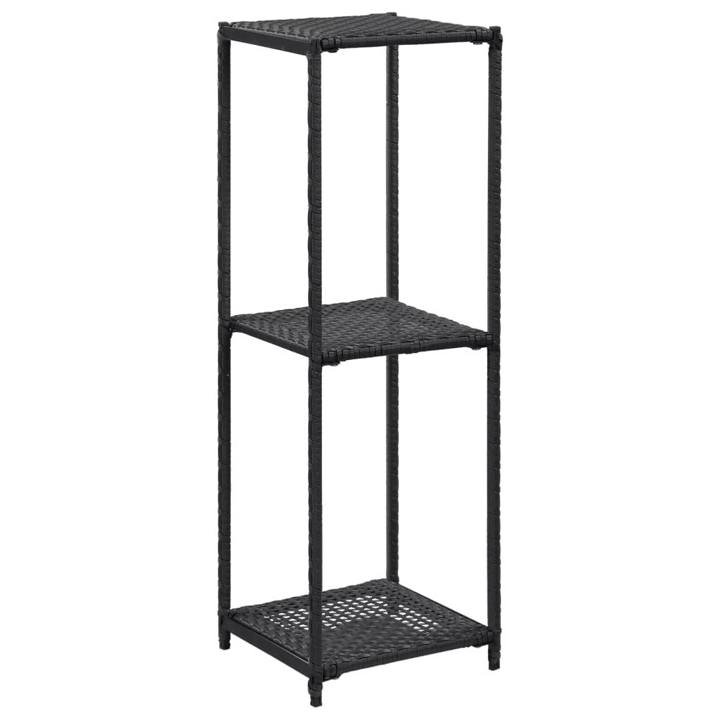 Storage Shelf Black 11.8"x11.8"x35.4" Poly Rattan at Set Shop and Smile