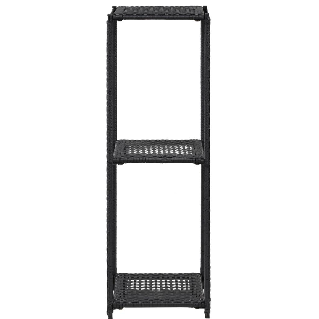 Storage Shelf Black 11.8"x11.8"x35.4" Poly Rattan at Set Shop and Smile