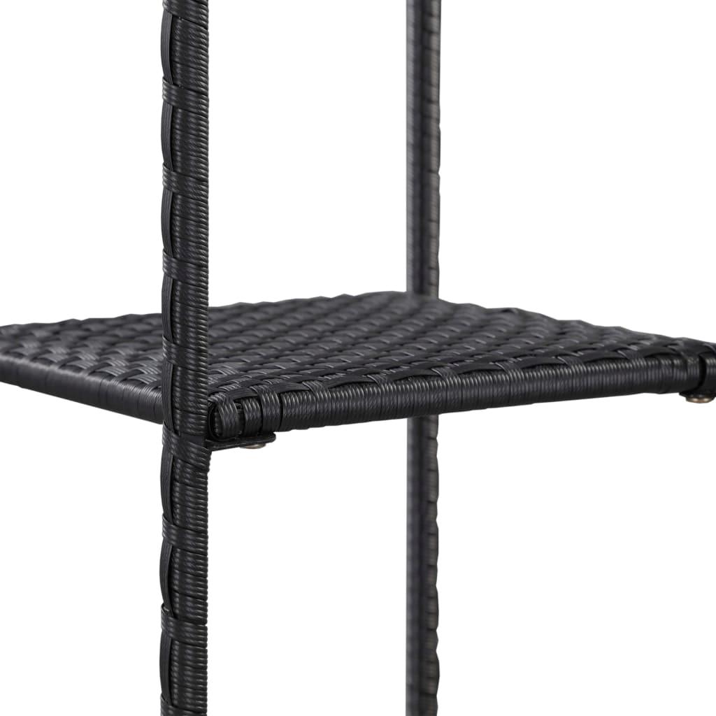 Storage Shelf Black 11.8"x11.8"x35.4" Poly Rattan at Set Shop and Smile