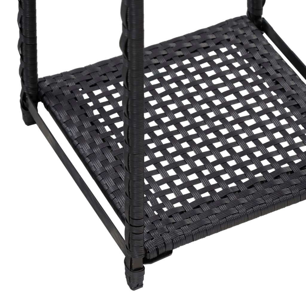 Storage Shelf Black 11.8"x11.8"x35.4" Poly Rattan at Set Shop and Smile