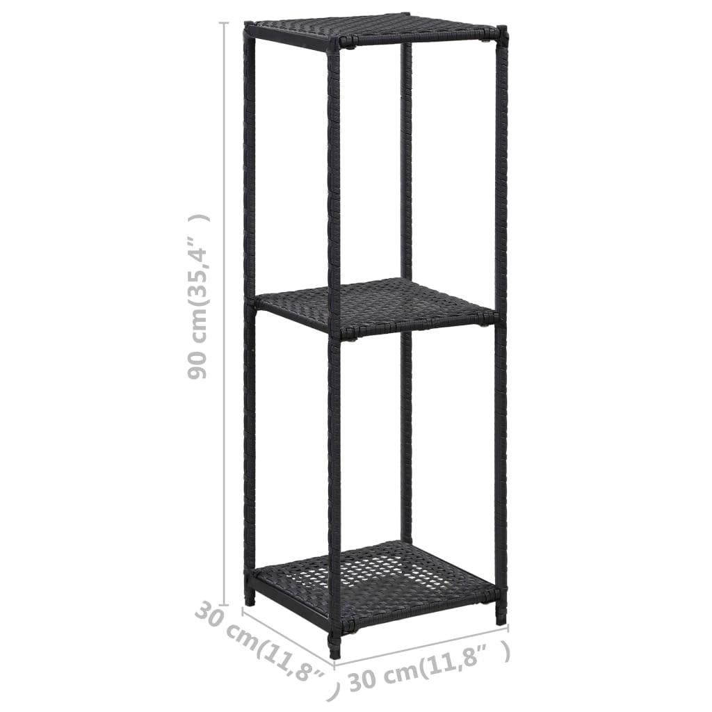 Storage Shelf Black 11.8"x11.8"x35.4" Poly Rattan at Set Shop and Smile