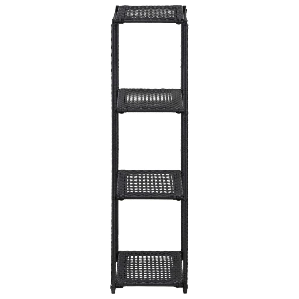Storage Shelf Black 11.8"x11.8"x47.2" Poly Rattan at Set Shop and Smile