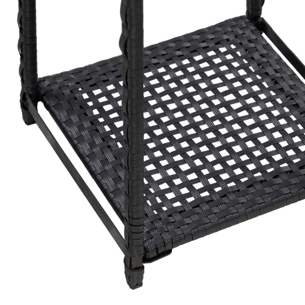Storage Shelf Black 11.8"x11.8"x47.2" Poly Rattan at Set Shop and Smile