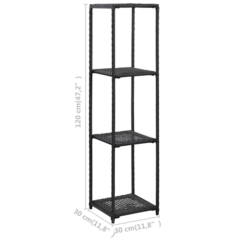 Storage Shelf Black 11.8"x11.8"x47.2" Poly Rattan at Set Shop and Smile