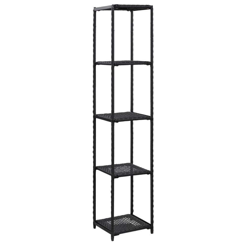 Storage Shelf Black 11.8"x11.8"x59.1" Poly Rattan at Set Shop and Smile