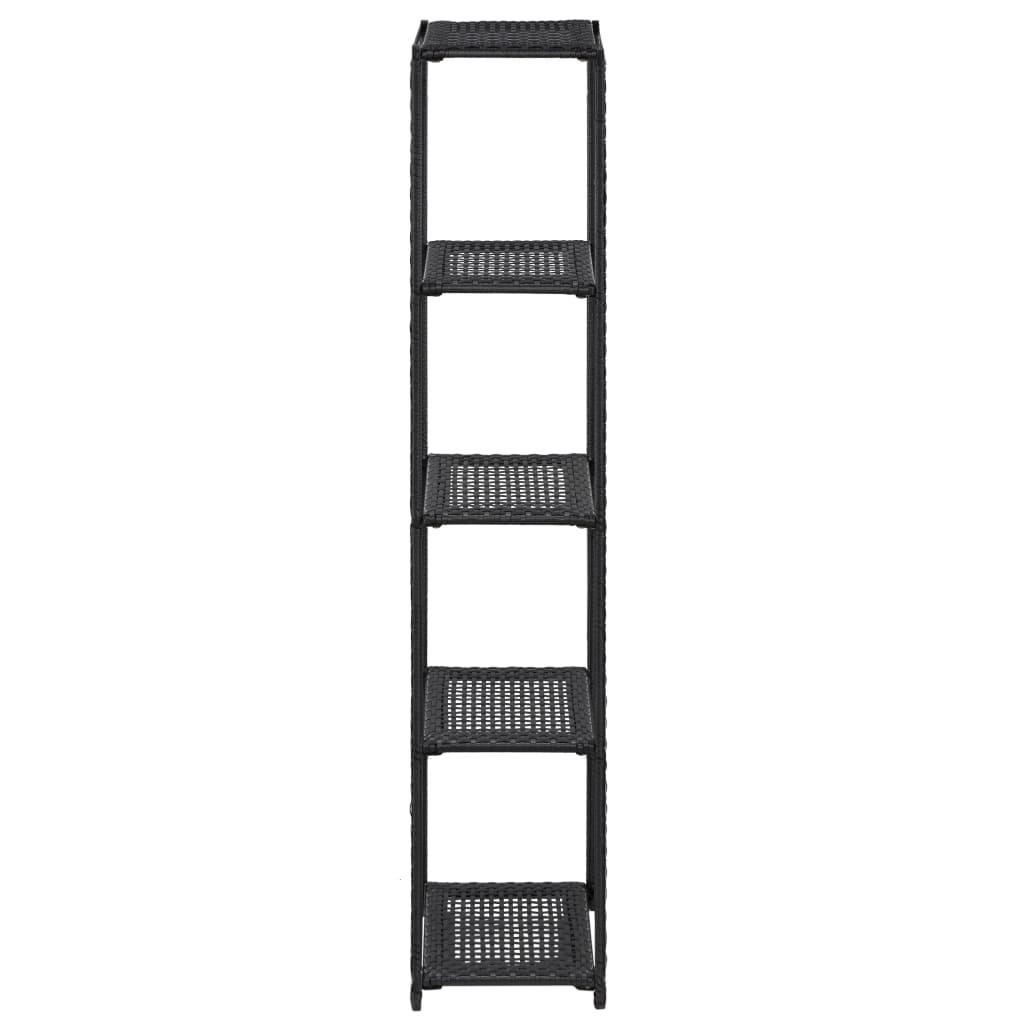 Storage Shelf Black 11.8"x11.8"x59.1" Poly Rattan at Set Shop and Smile