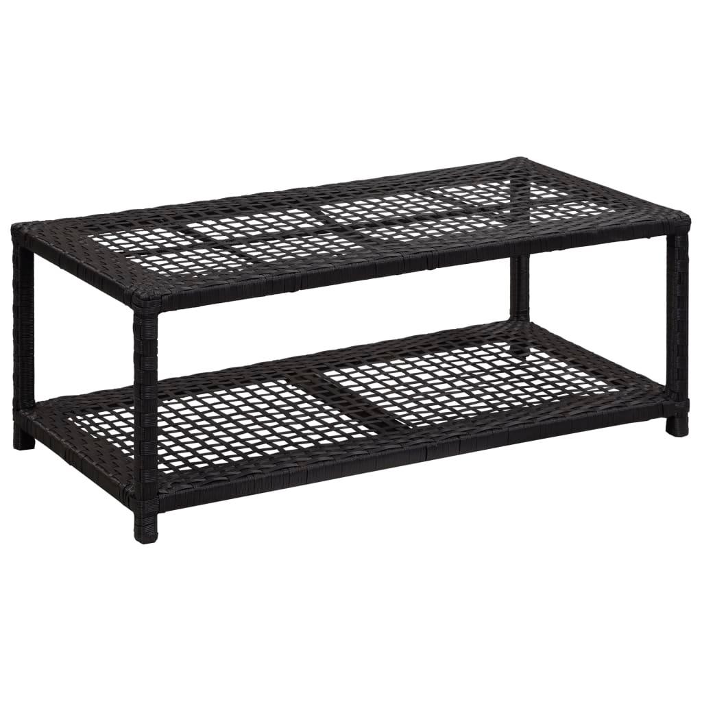 Shoe Bench Black 31.5"x15.7"x11.8" Poly Rattan at Set Shop and Smile