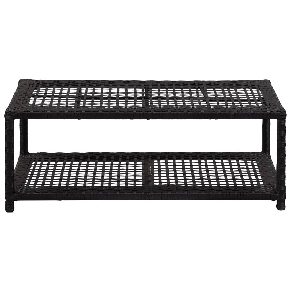 Shoe Bench Black 31.5"x15.7"x11.8" Poly Rattan at Set Shop and Smile