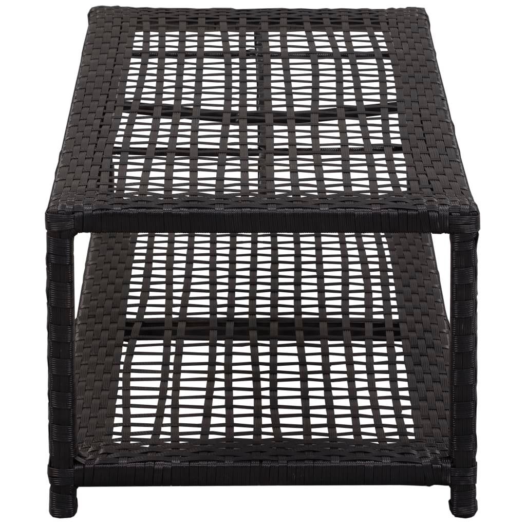 Shoe Bench Black 31.5"x15.7"x11.8" Poly Rattan at Set Shop and Smile