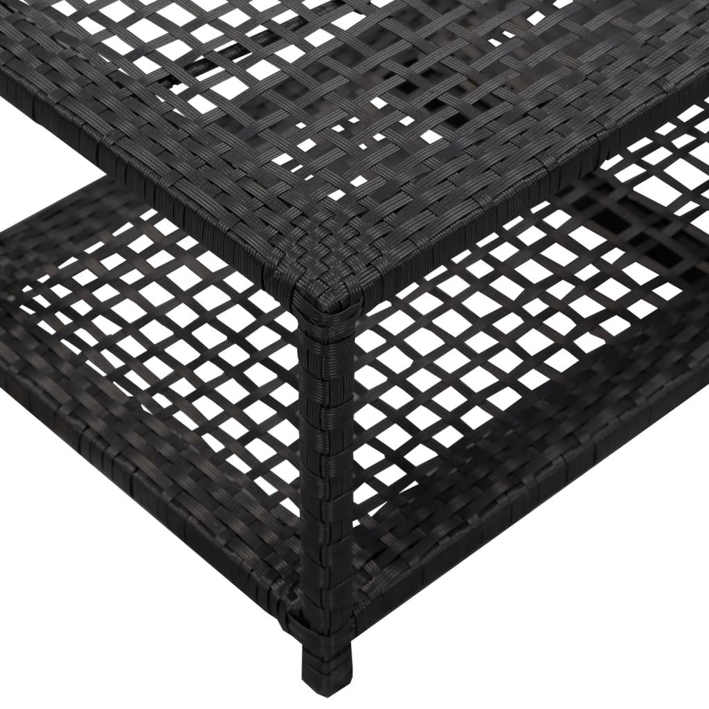 Shoe Bench Black 31.5"x15.7"x11.8" Poly Rattan at Set Shop and Smile