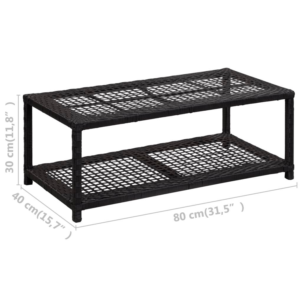 Shoe Bench Black 31.5"x15.7"x11.8" Poly Rattan at Set Shop and Smile
