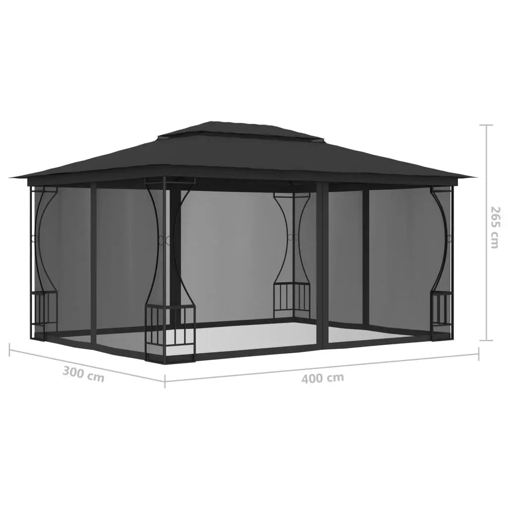 Gazebo with Nets 9.8'x13.1'x8.7' Anthracite at Set Shop and Smile