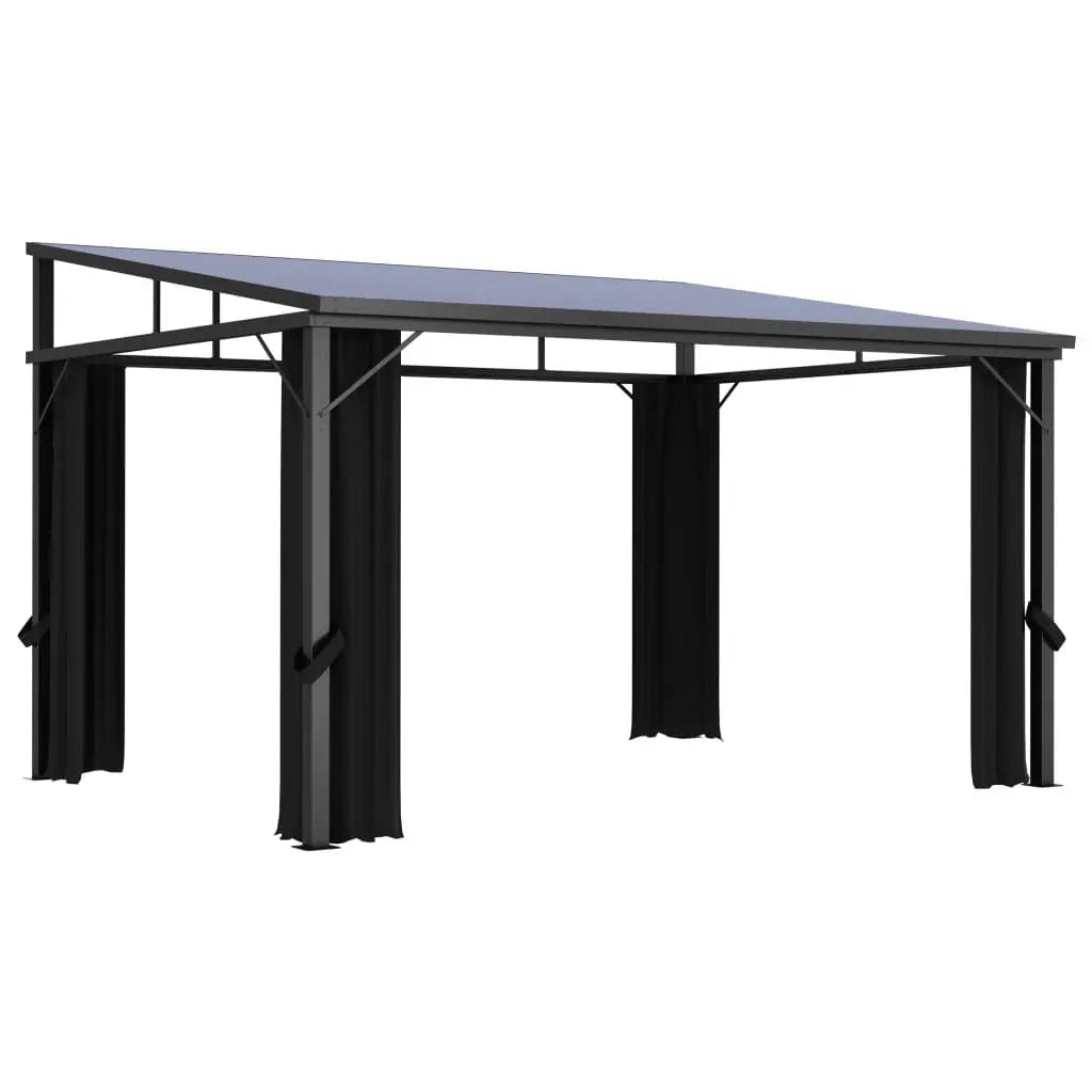 Gazebo with Curtain 13.3'x9.6'x8' Anthracite at Set Shop and Smile