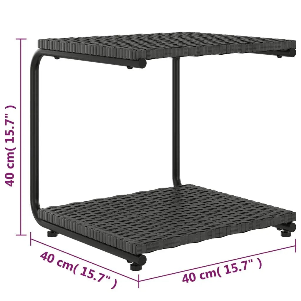 2-Person Patio Sun Bed with Cushions Poly Rattan Black at Set Shop and Smile