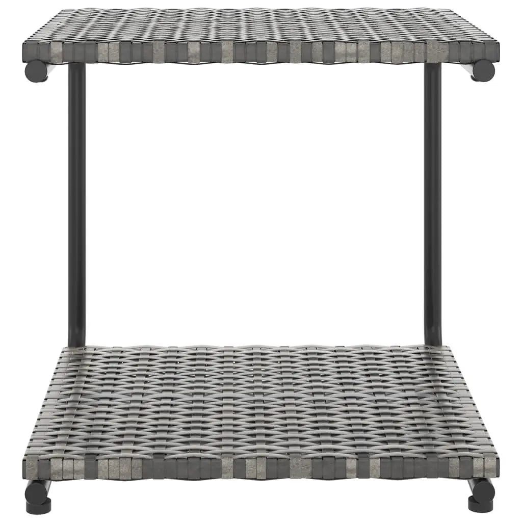 2-Person Patio Sun Bed with Cushions Poly Rattan Gray at Set Shop and Smile