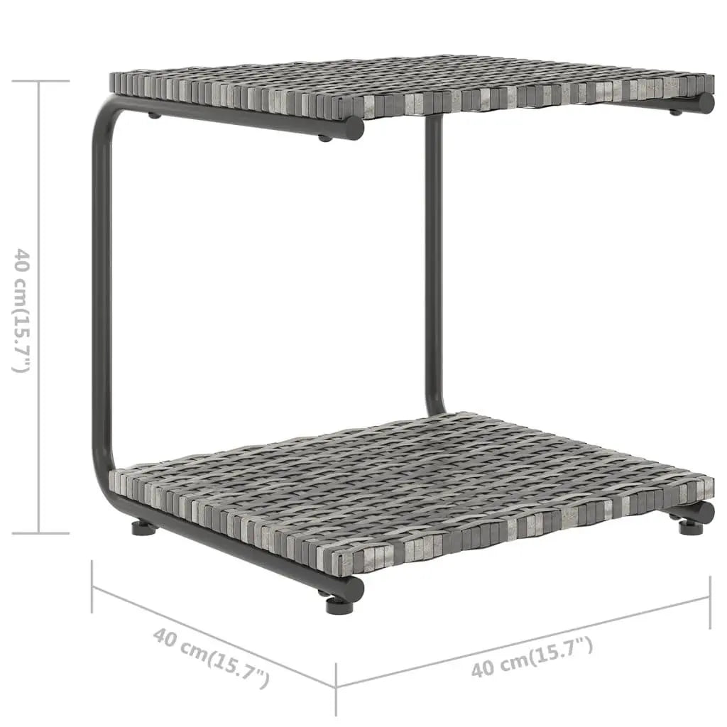 2-Person Patio Sun Bed with Cushions Poly Rattan Gray at Set Shop and Smile