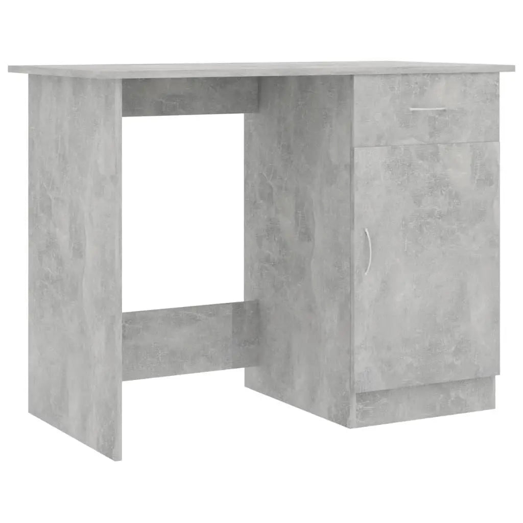 Desk Concrete Gray 39.4"x19.7"x29.9" Engineered Wood at Set Shop and Smile