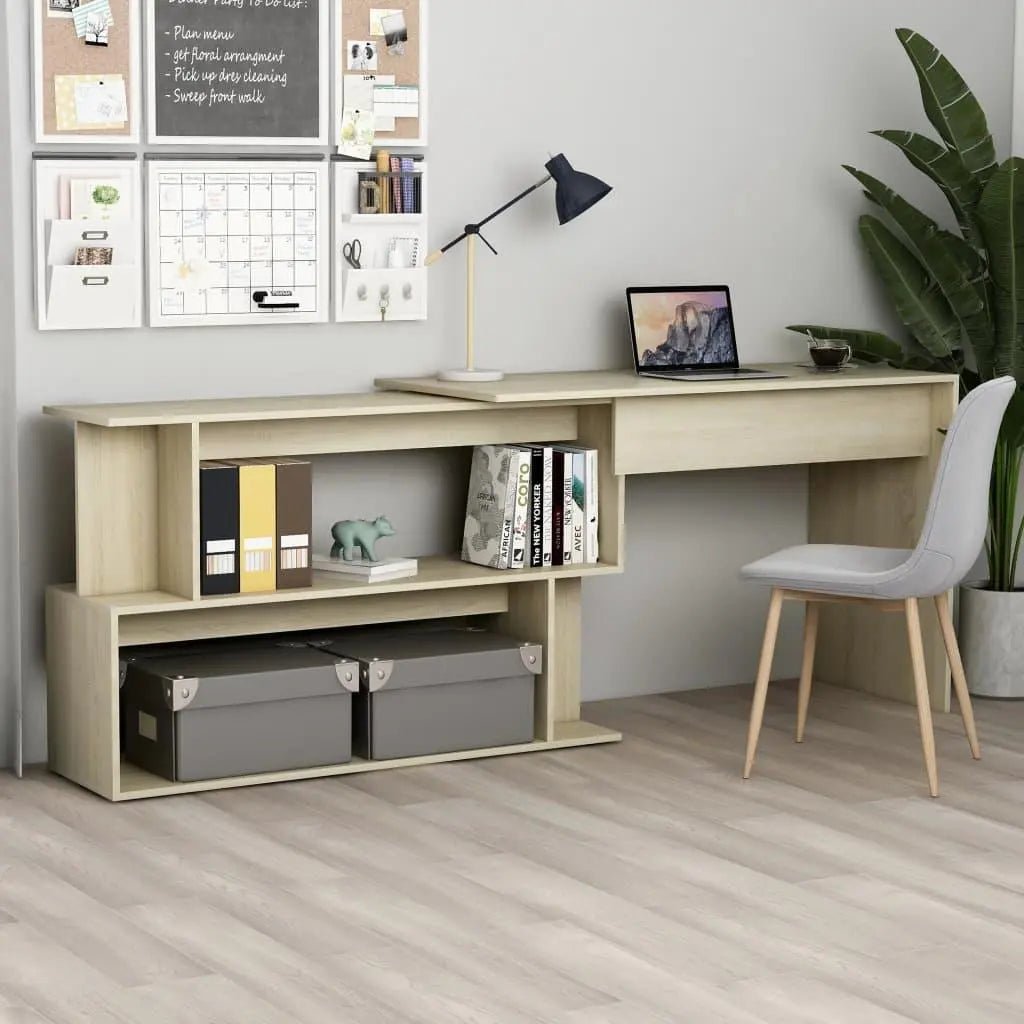 Corner Desk Sonoma Oak 78.7"x19.7"x29.9" Engineered Wood at Set Shop and Smile