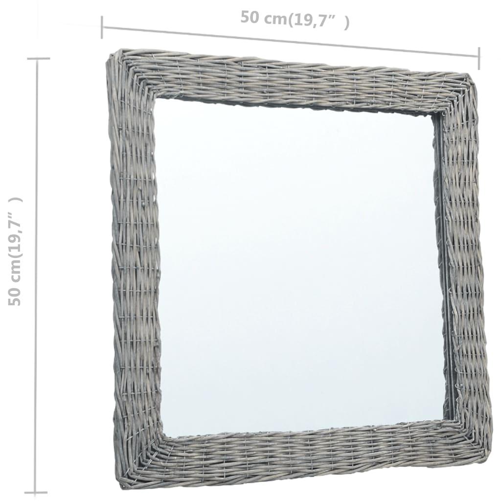 Mirror 19.7"x19.7" Wicker at Set Shop and Smile