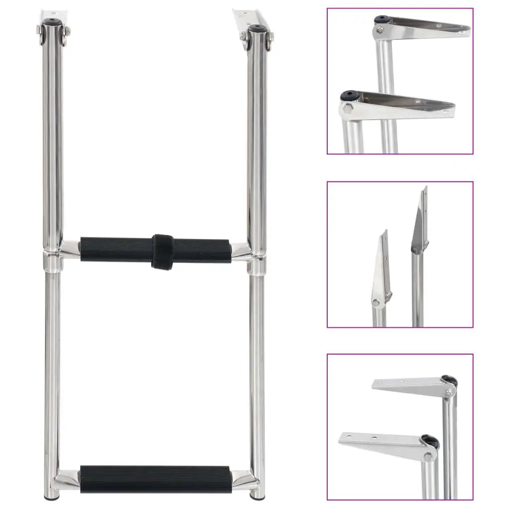 Folding Boarding Ladder 2-step Stainless Steel at Set Shop and Smile
