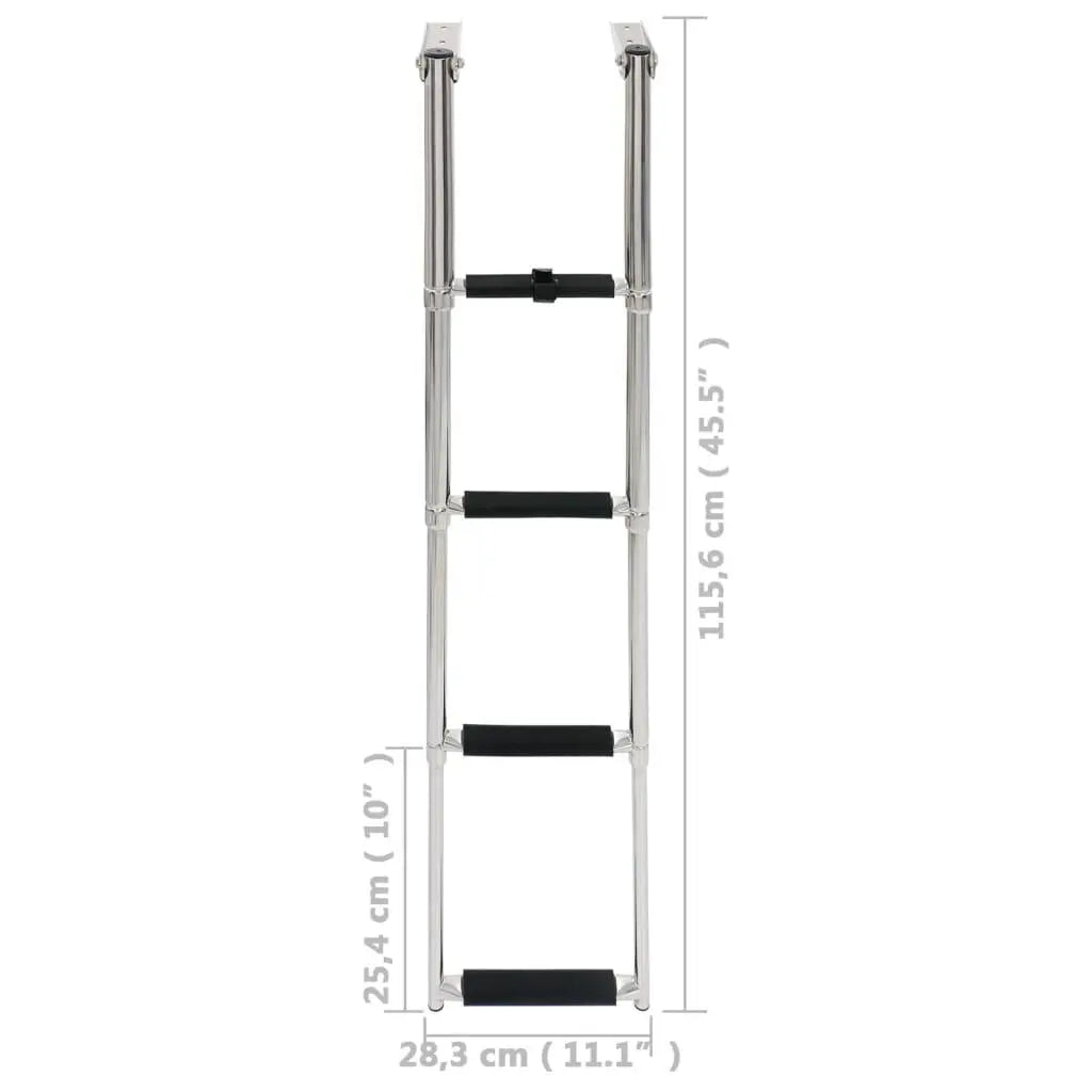 Folding Boarding Ladder 4-step Stainless Steel at Set Shop and Smile