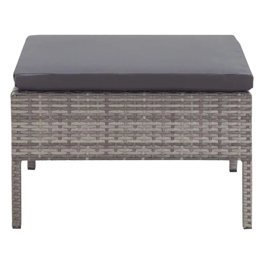 5 Piece Patio Sofa Set with Cushions Poly Rattan Gray at Set Shop and Smile