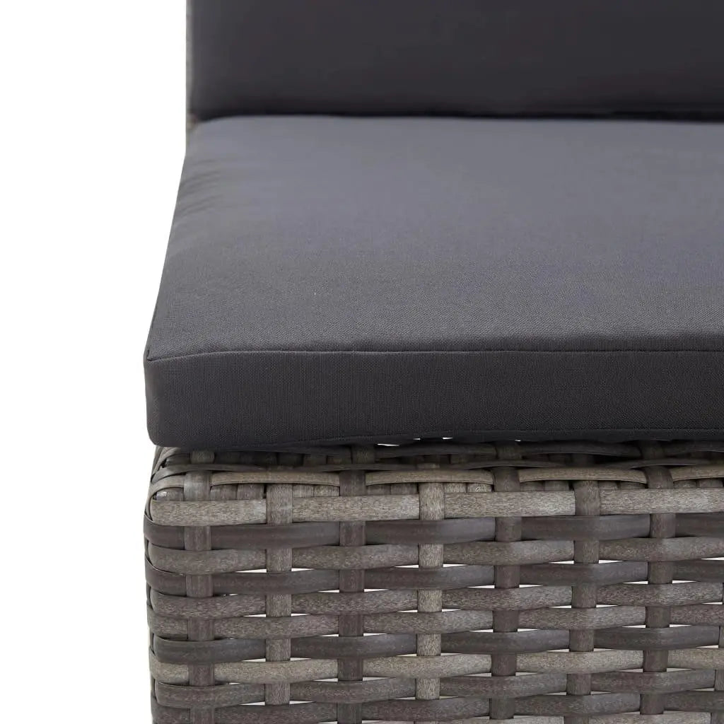 5 Piece Patio Sofa Set with Cushions Poly Rattan Gray at Set Shop and Smile