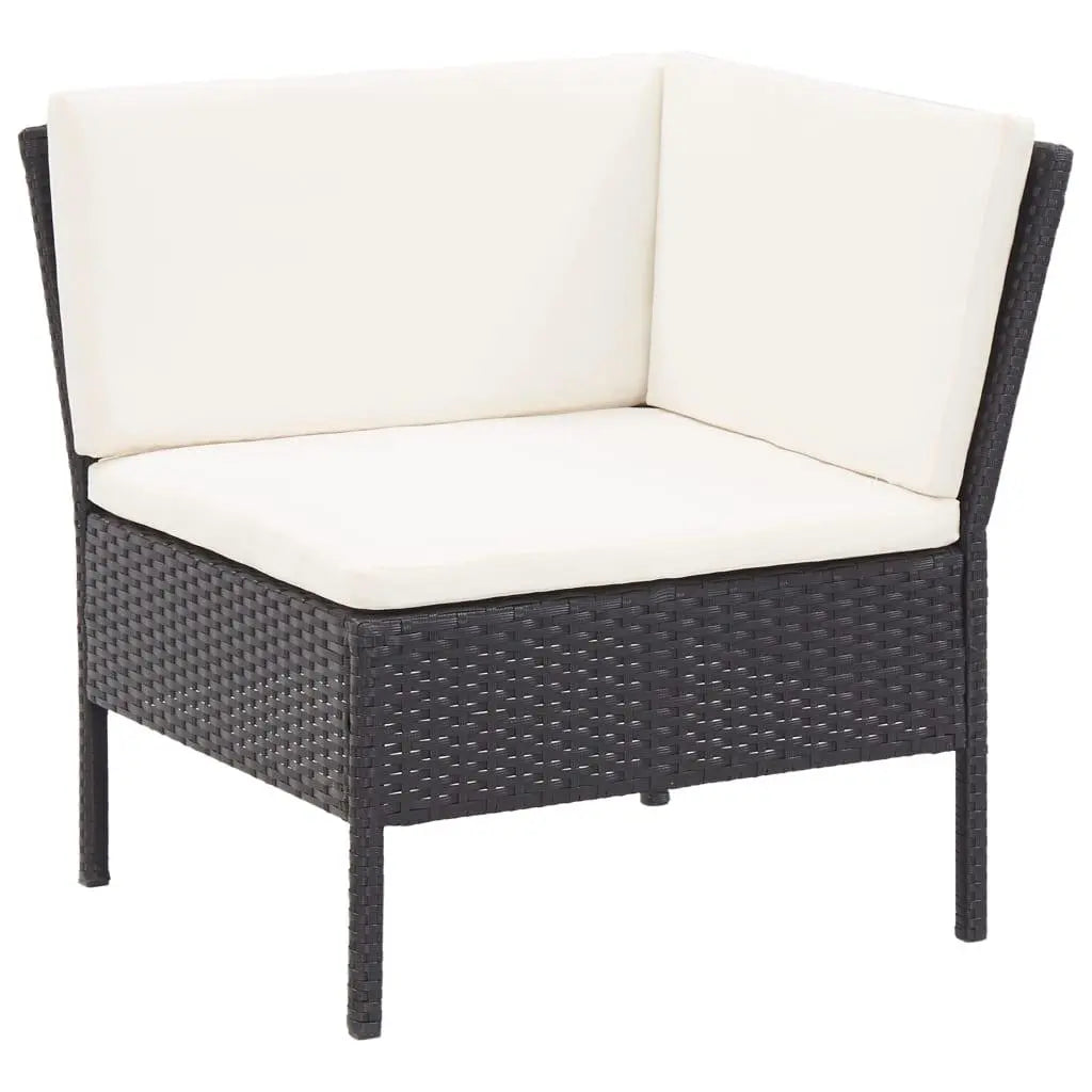 8 Piece Patio Lounge Set with Cushions Poly Rattan Black at Set Shop and Smile