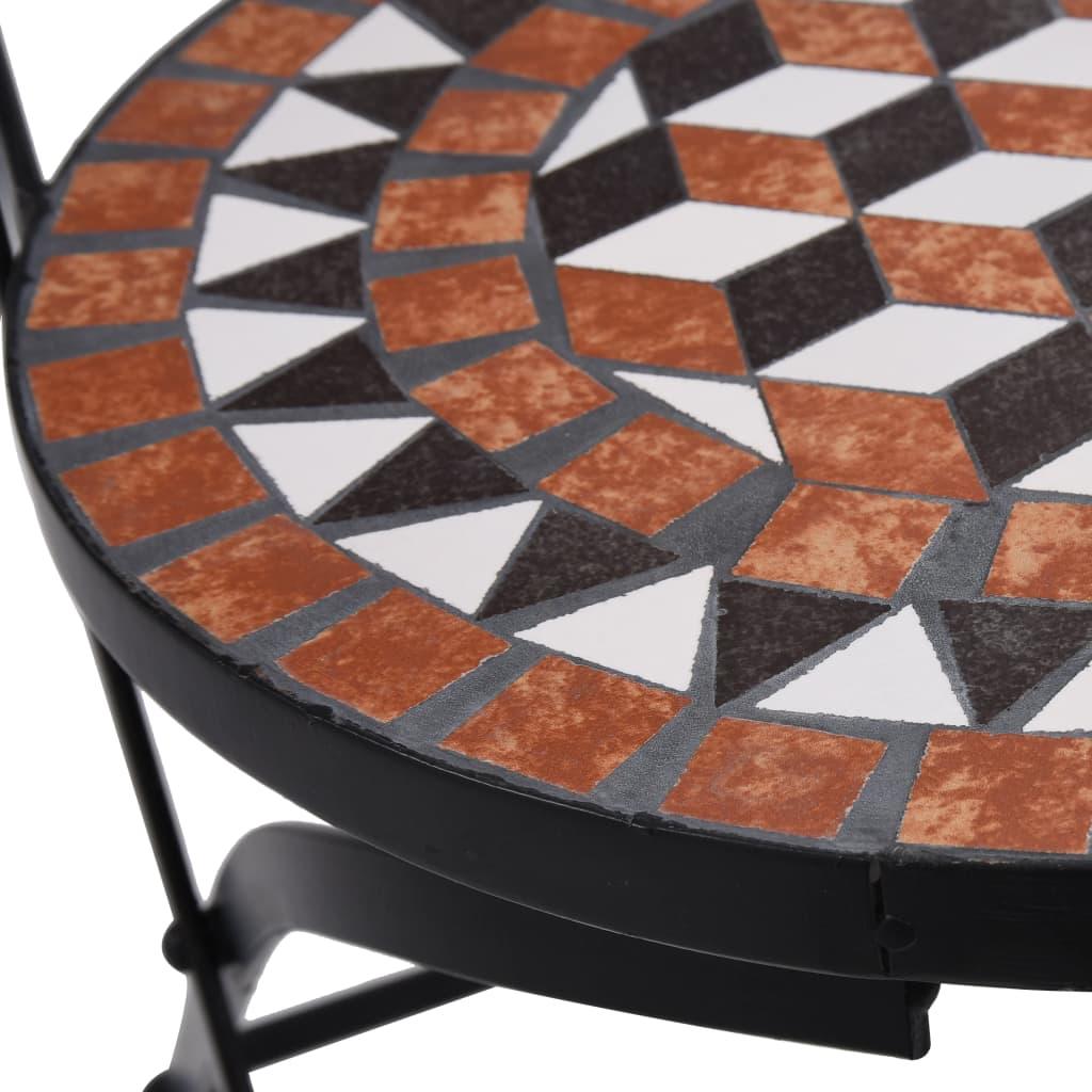 3 Piece Mosaic Bistro Set Ceramic Tile Terracotta at Set Shop and Smile