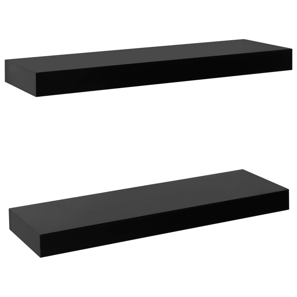 Floating Wall Shelves 2 pcs Black 15.7"x7.9"x1.5" at Set Shop and Smile