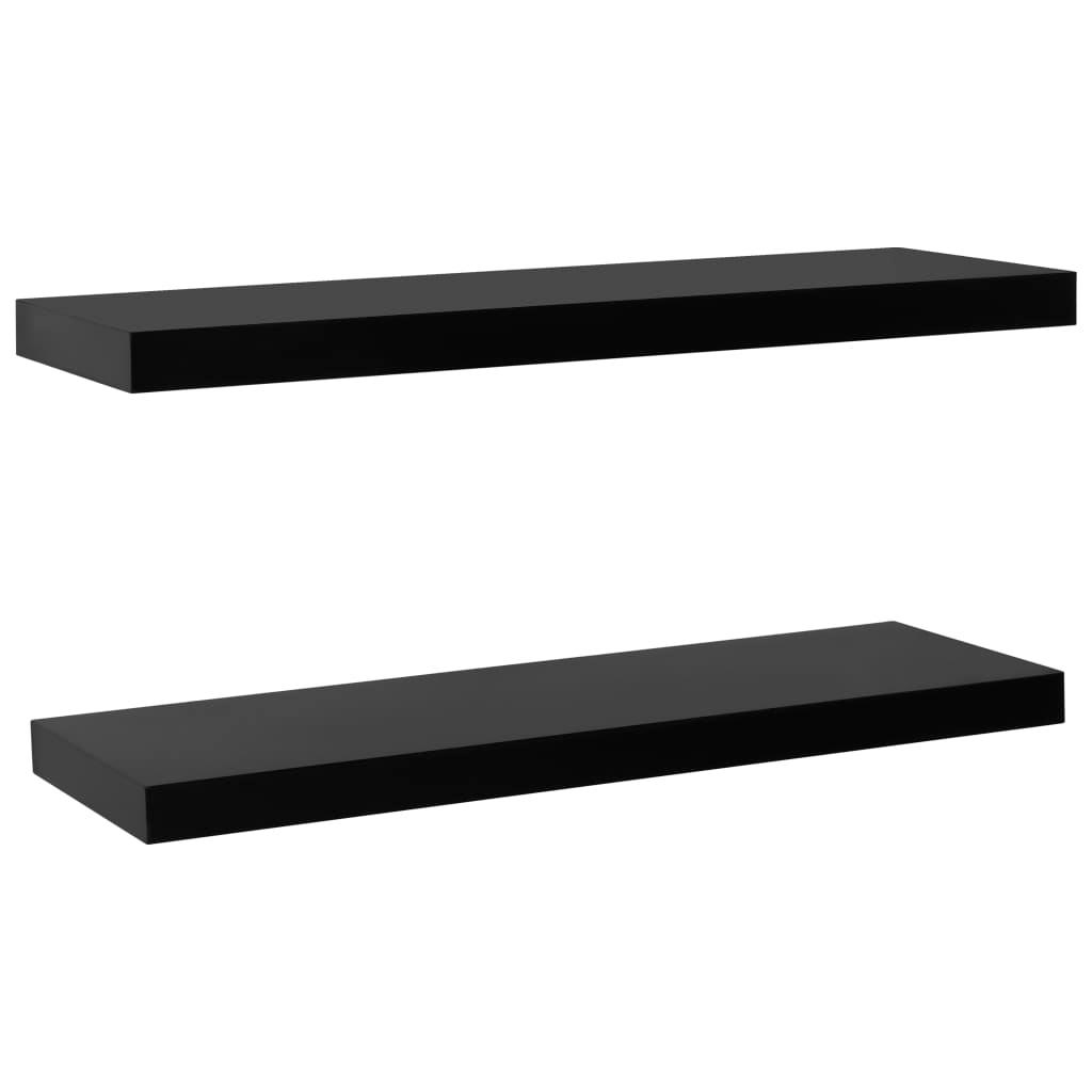 Floating Wall Shelves 2 pcs Black 39.4"x7.9"x1.5" at Set Shop and Smile
