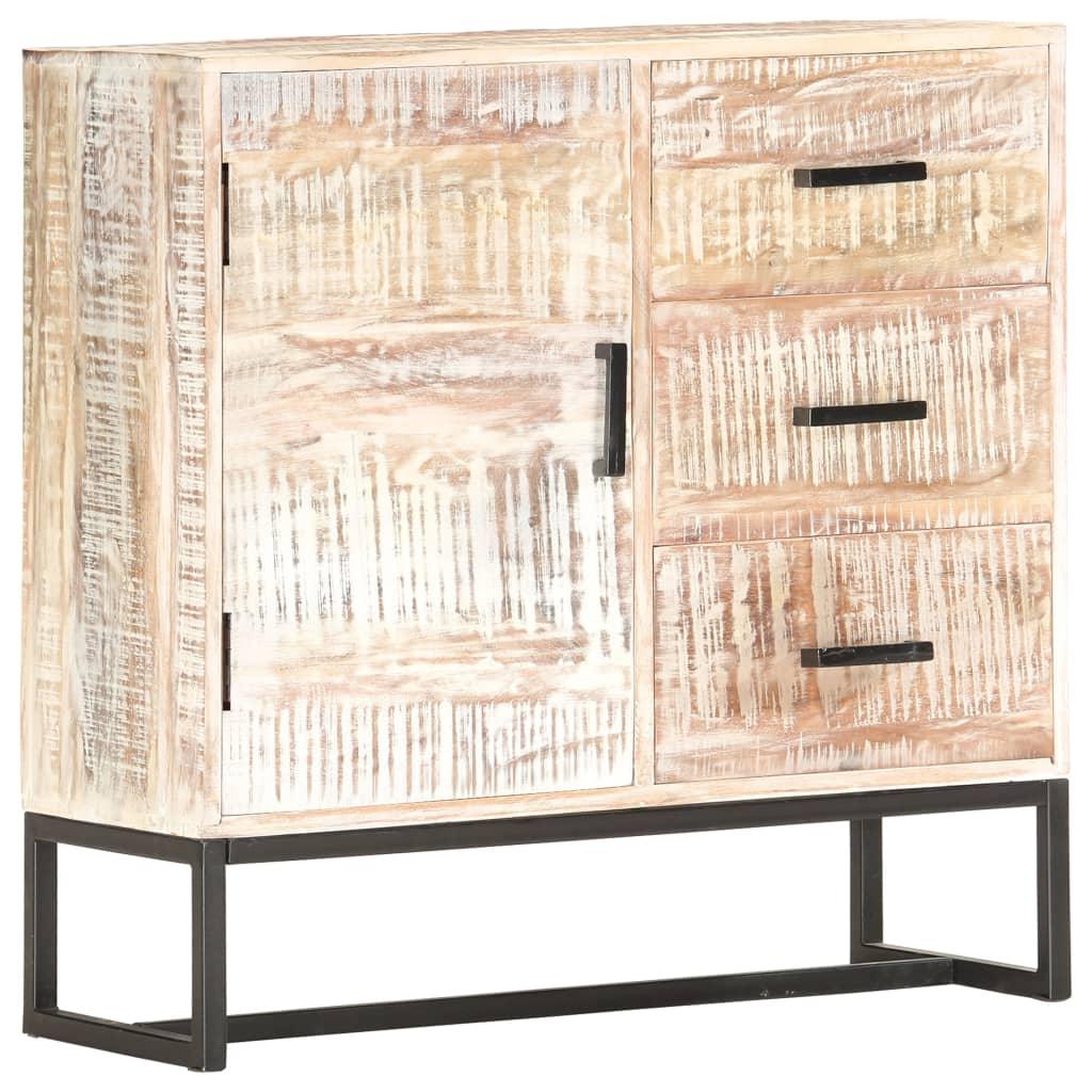 Sideboard White 28.7"x11.8"x29.5" Solid Acacia Wood at Set Shop and Smile