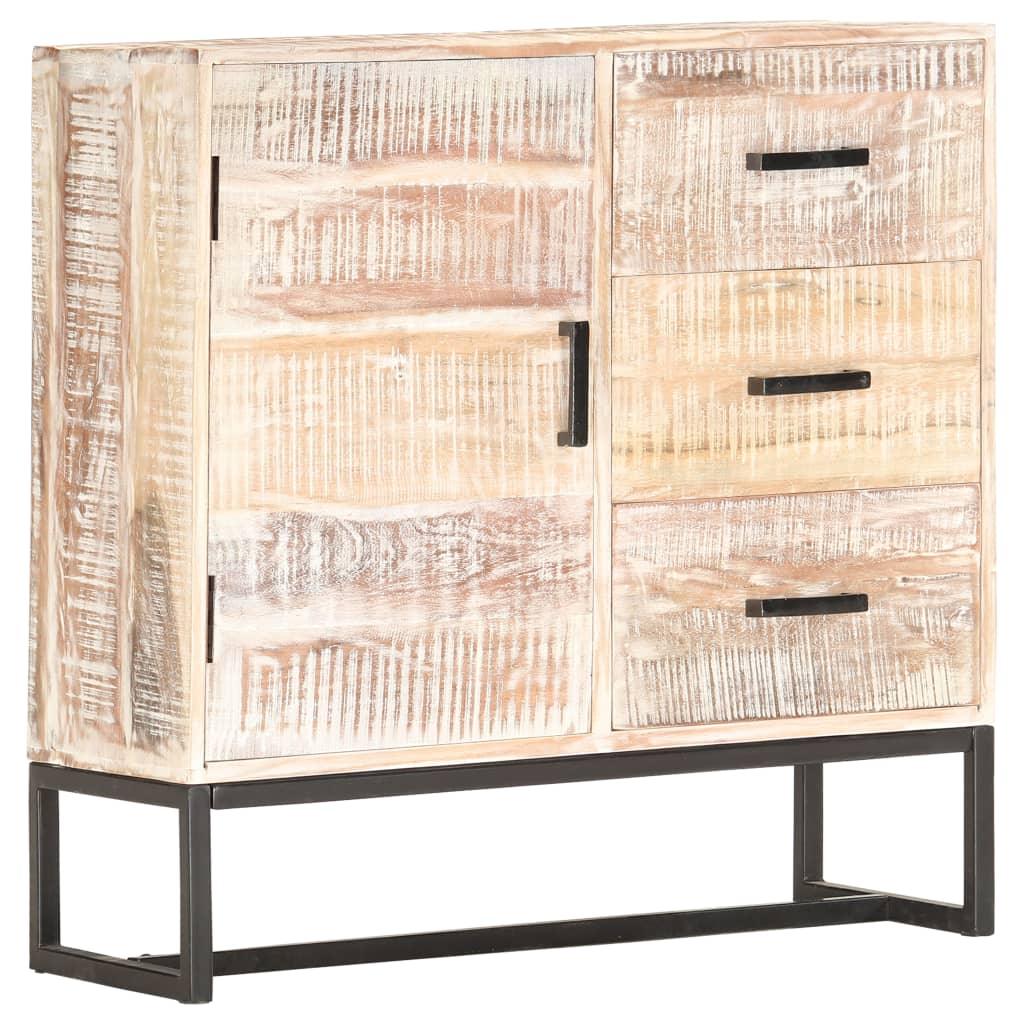 Sideboard White 28.7"x11.8"x29.5" Solid Acacia Wood at Set Shop and Smile