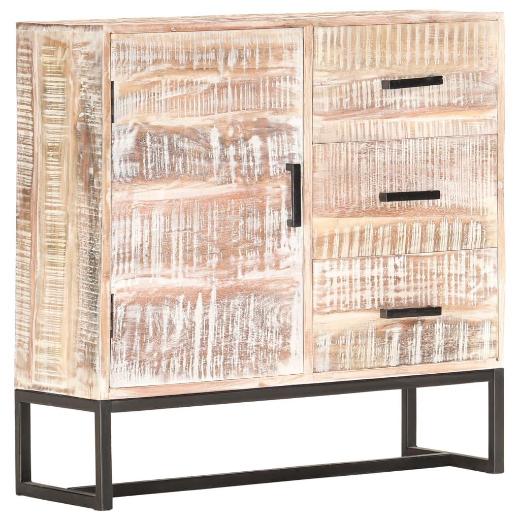 Sideboard White 28.7"x11.8"x29.5" Solid Acacia Wood at Set Shop and Smile
