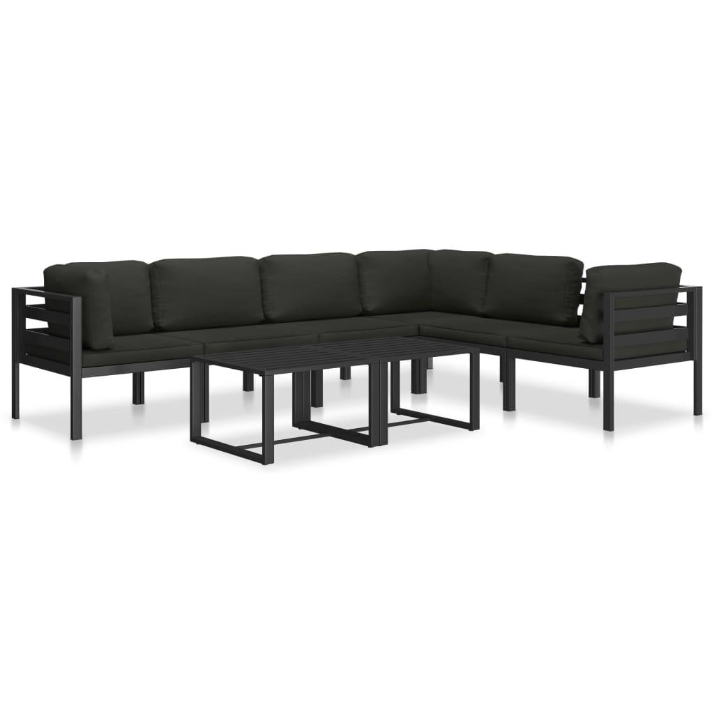 Sectional Corner Sofa 1 pc with Cushions Aluminum Anthracite at Set Shop and Smile