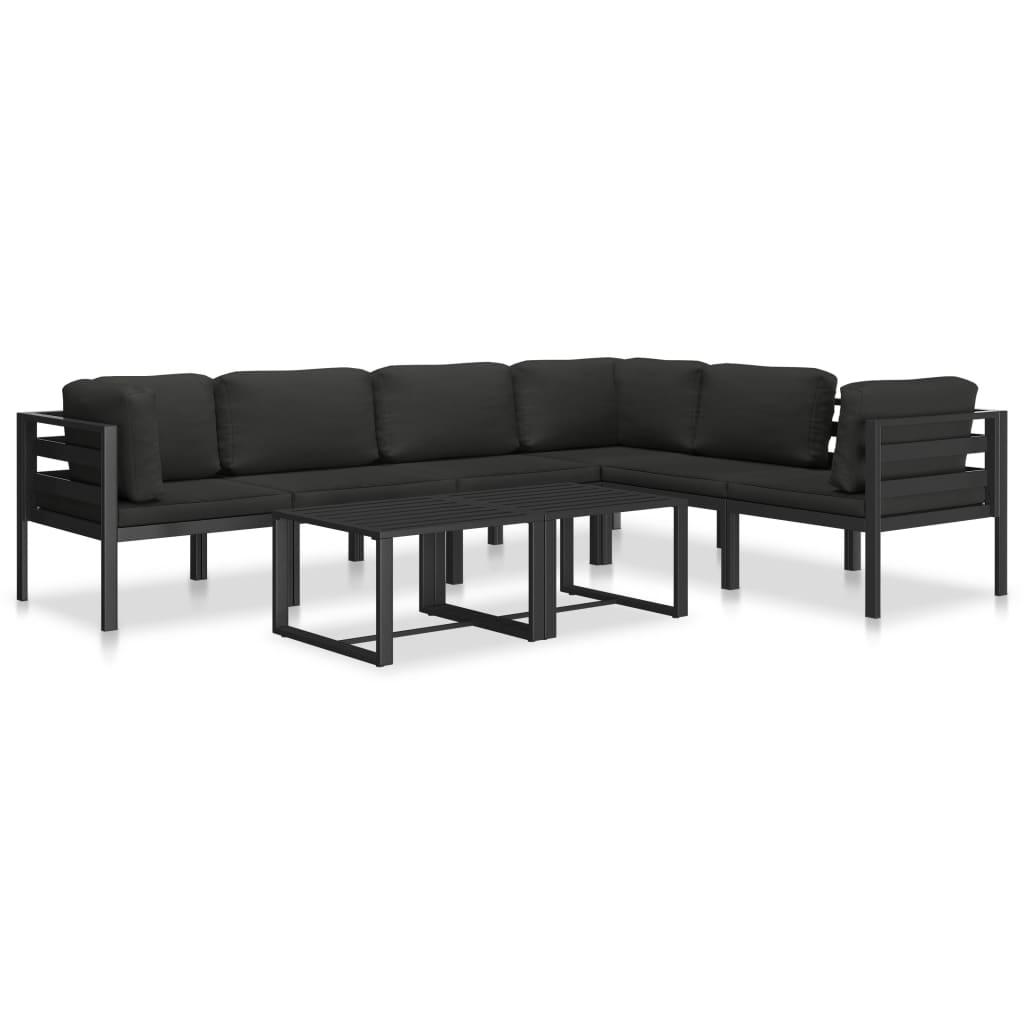 Sectional Middle Sofa with Cushions Aluminum Anthracite at Set Shop and Smile
