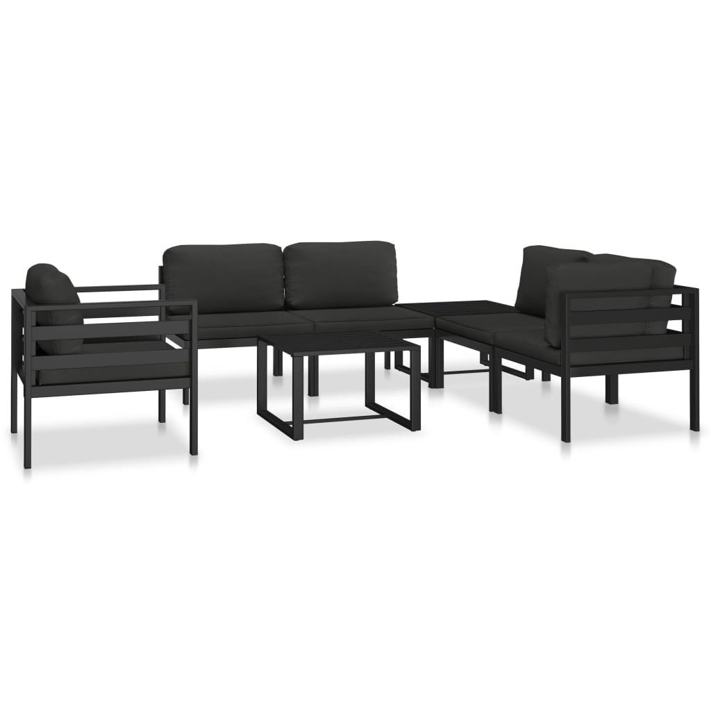 Sectional Middle Sofa with Cushions Aluminum Anthracite at Set Shop and Smile