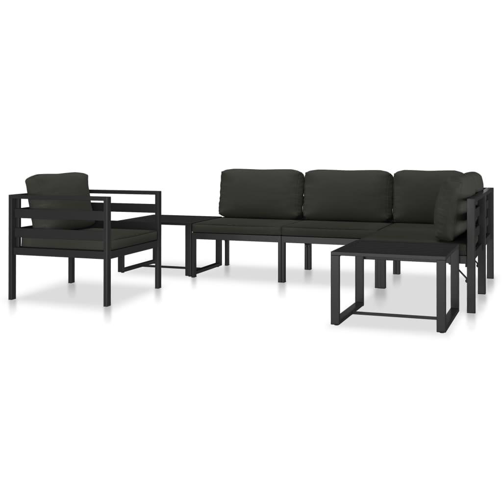 Sectional Middle Sofa with Cushions Aluminum Anthracite at Set Shop and Smile