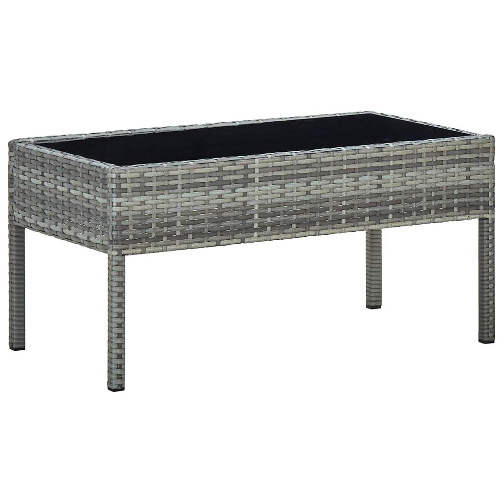 Patio Table Gray 29.5"x15.7"x14.6" Poly Rattan at Set Shop and Smile
